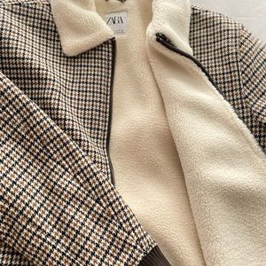 Zara Mens Plaid Bomber Jacket Large